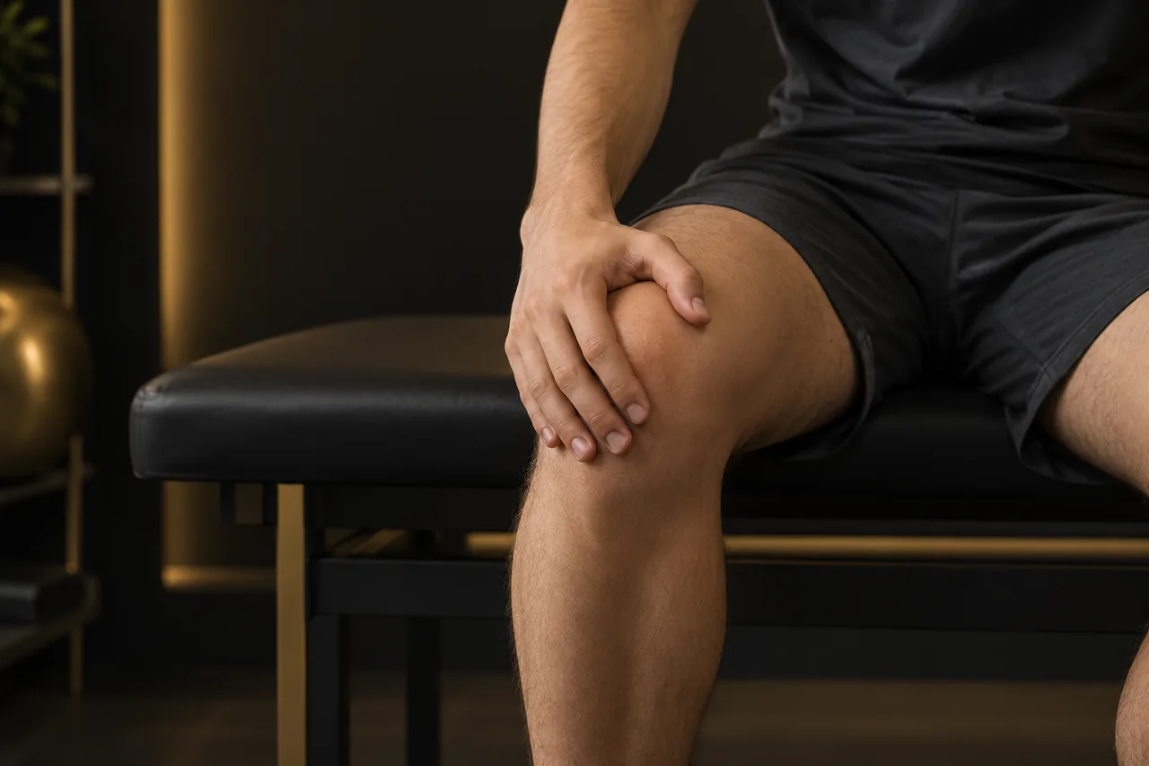 Imagen ilustrativa de molestias en la parte anterior de la rodilla.