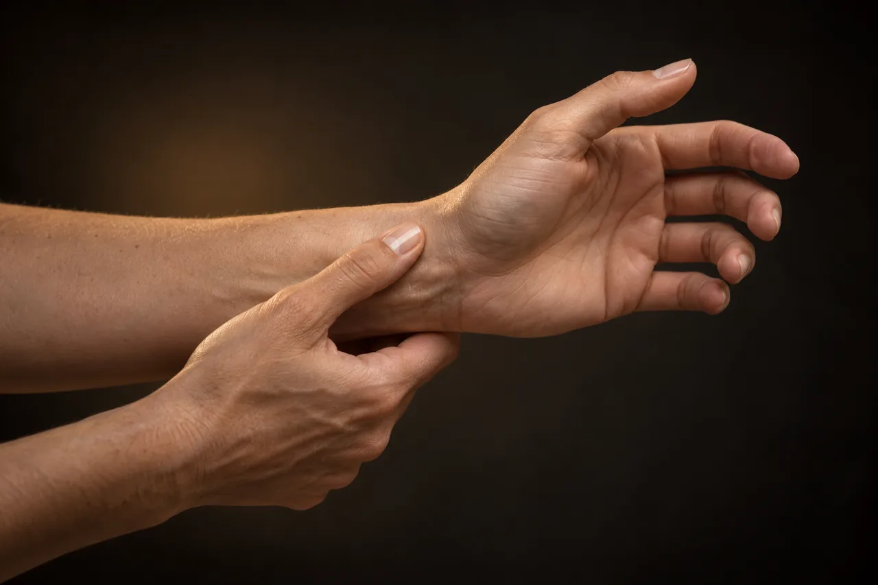 Imagen ilustrativa de molestias en el lado del pulgar de la muñeca.